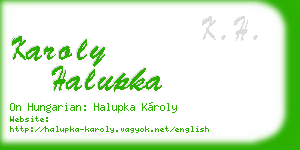 karoly halupka business card