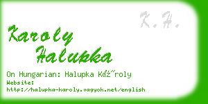 karoly halupka business card